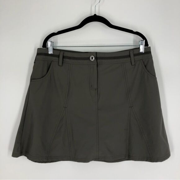 ExOfficio Skort Womens 14 Kukura Skort Taupe Gray Athletic Sporty‎ - Picture 1 of 9